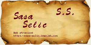 Saša Selić vizit kartica